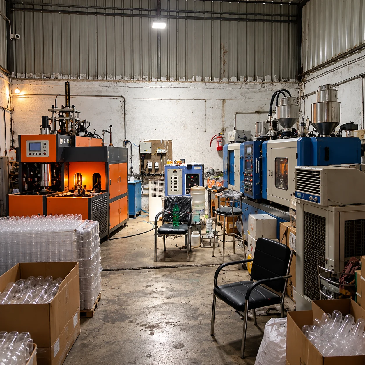 Inside the Pureform Packs moulding unit in Pune